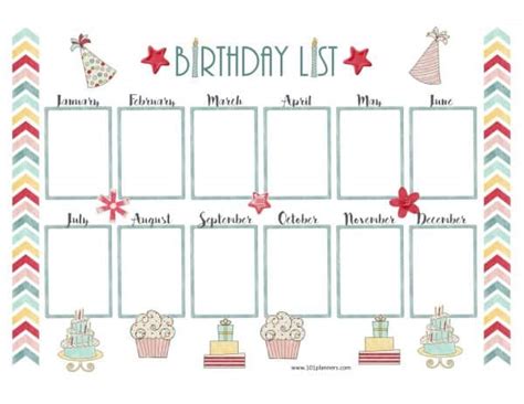 Free Birthday Calendar Customize Online And Print At Home