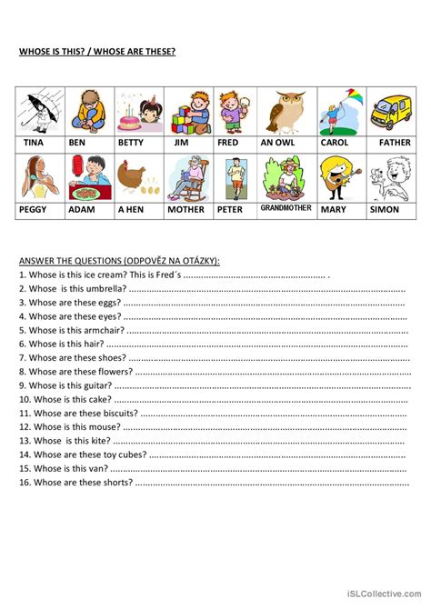 Whose Is This English Esl Worksheets Pdf And Doc