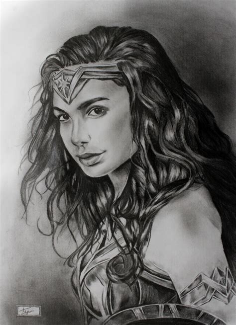 Pencil Sketch Of Wonder Woman Feel Free To Share Your Advice And