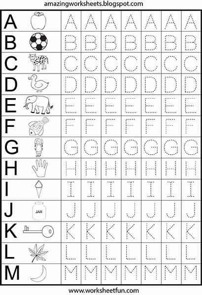 Worksheets Letter Tracing Alphabet Letters Kindergarten Abc