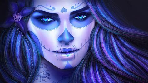 Wallpaper Id 733393 Nose 4k Eyes Day Of The Dead Illustration