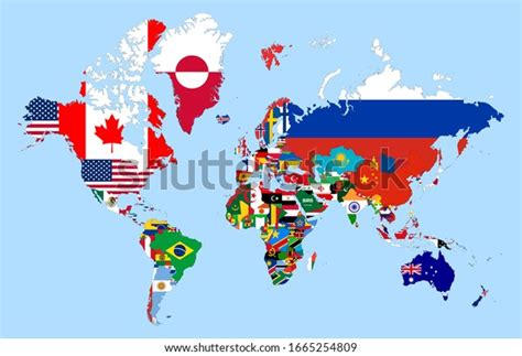 Detailed World Map Drawing Flags Within Vector Có Sẵn Miễn Phí Bản Quyền 1665254809