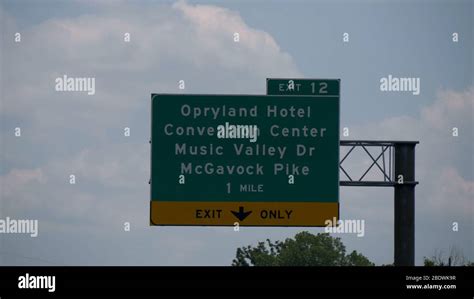 Direction Sign To Opryland On The Freeway Nashville United States