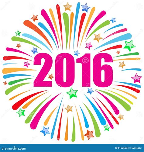 Happy New Year 2016 White Stock Vector Image 51526694