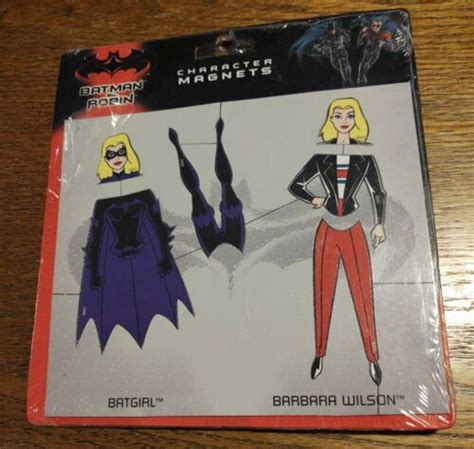 Vintage 1997 Batman And Robin Batgirl Character Refrigerator Magnets