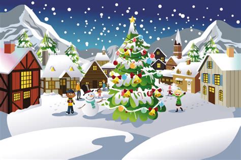 Keywords Christmas Scene Illustration Cartoon Cute Scene Snow