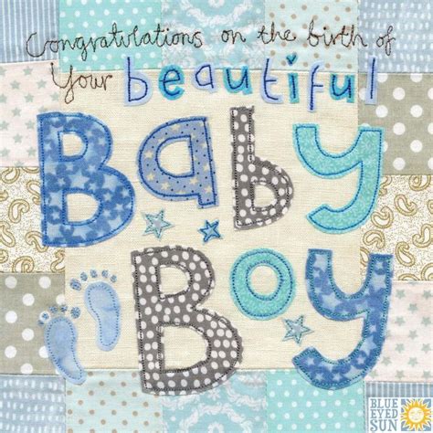 Congratulations On The Birth Of Your Beautiful Baby Boy Card Large