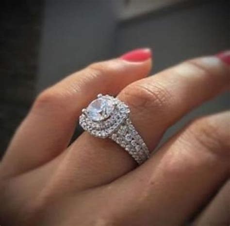 2 Carat Round Double Halo Engagement Ring Wedding Bridal Ring Etsy