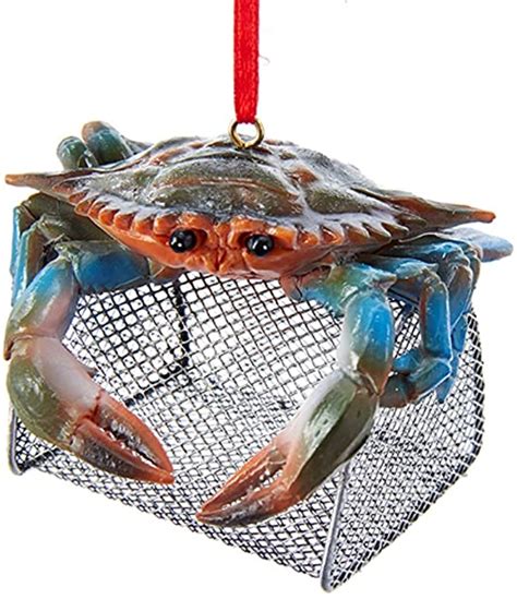 Blue Crab On Cage Ornament Winterwood Gift Christmas Shoppes