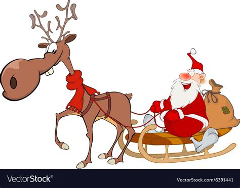 cute santa claus and reindeer royalty free vector image