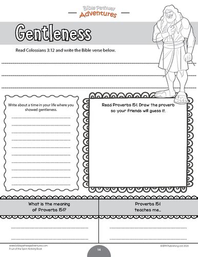 Gentleness Fruit Of The Spirit Activity Book And Lesson Plan Teaching