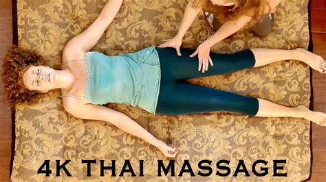 4k massage therapy relaxing full body thai massage part 2 legs asmr soft spoken with music