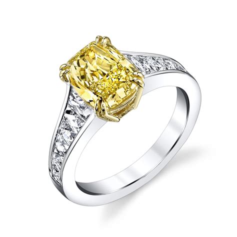 205ct Cushion Cut Natural Fancy Yellow Diamond And French Cut Diamond