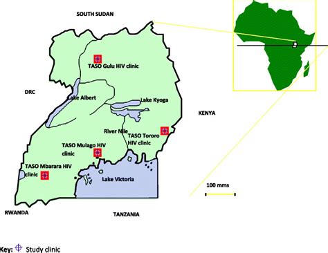 Map Of Uganda Showing The Location Of Study Sites Download Scientific