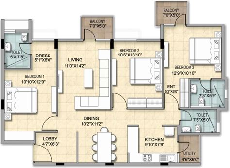 3 Bhk Floor Plans Floor Plans House Floor Plans House Layouts Otosection