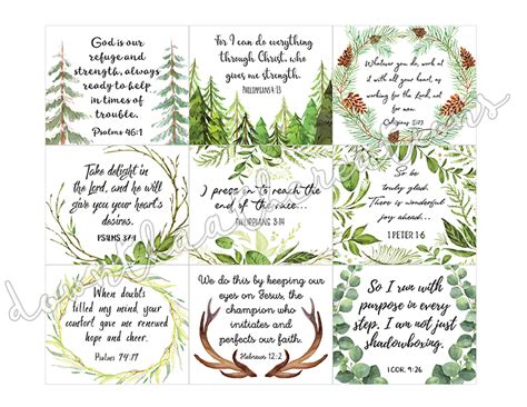 These scripture art prints featuring quotes about strength, encouragement and hope will make for a great addition to the download comes as a pdf and prints on a letter sized page. Rustic Bible Verse Cards, Printable 3"x 2.5" — Down the Path Creations