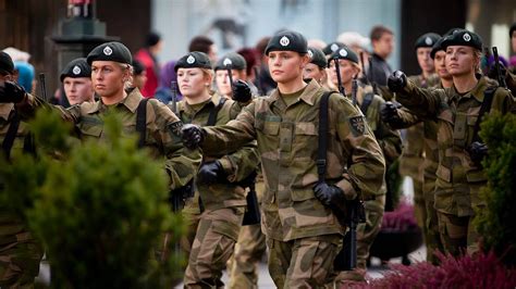 Norwegian Soldiers Marching During The Opening Of The Stortinget
