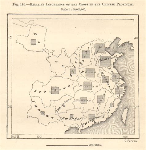 Chinese Provinces Relative Importance Of Crops China Sketch Map 1885