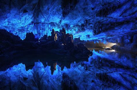 The Reed Flute Or Karst Cave In Guilin Southern China Was Carved
