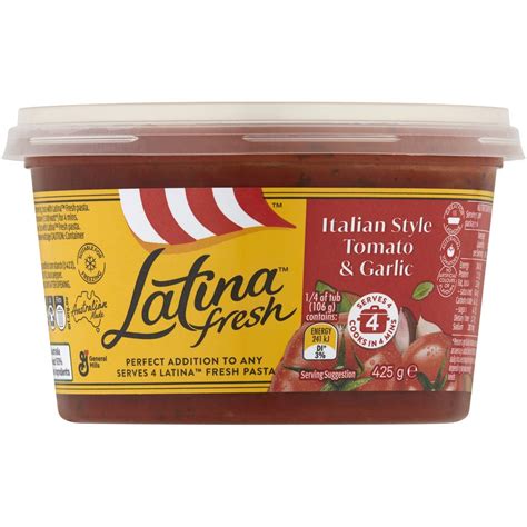Latina Fresh Italian Tomato And Garlic Pasta Sauce 425g Woolworths