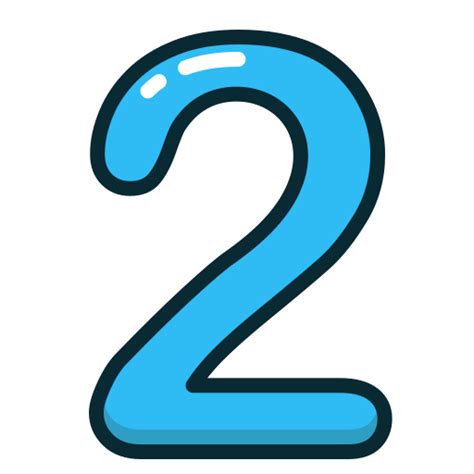 Numbers Blue Number Two Study 2 Icon Free Download