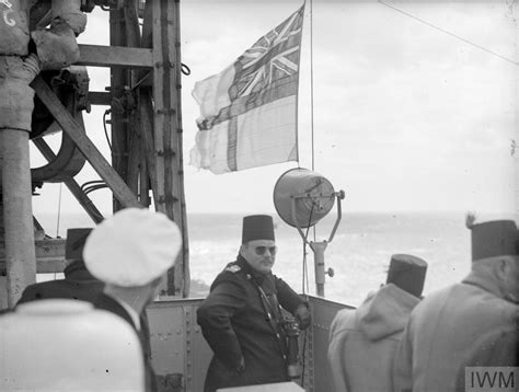 King Farouk Visits British Escort Carrier March 1945 On Board Hms