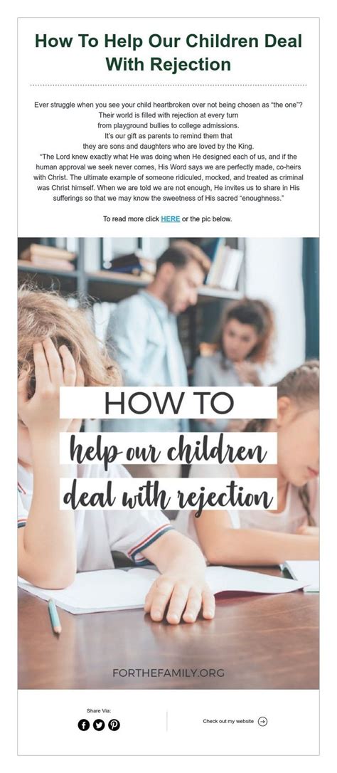 How To Help Our Children Deal With Rejection Dealing With Rejection