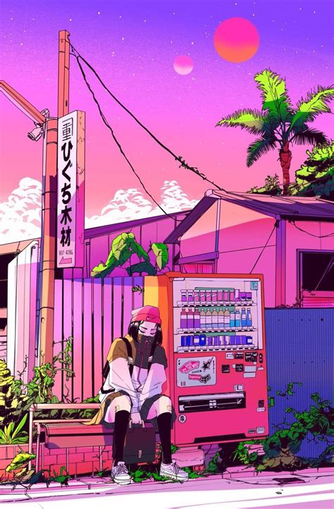 Vinne On Twitter Vaporwave Art Anime Scenery Wallpaper