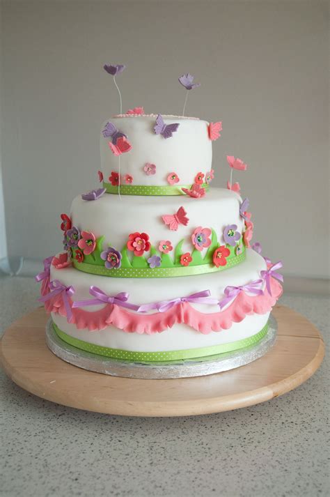 Spring Theme Cake Girl Birthday Birthday Cake Bday Spring Theme