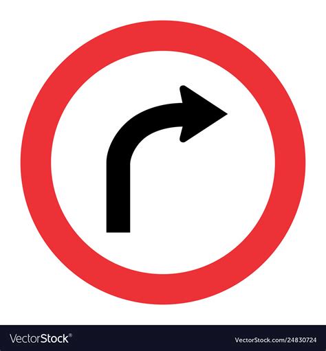 Turn Right Traffic Sign Royalty Free Vector Image