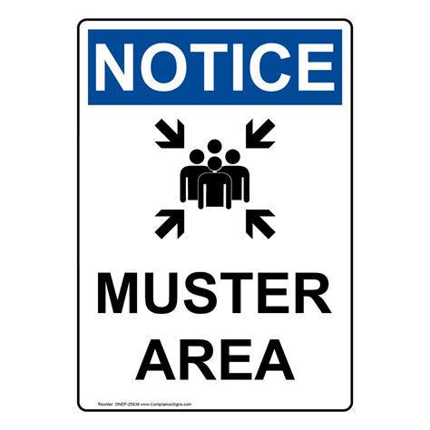Portrait Osha Muster Area Sign With Symbol Onep 25638