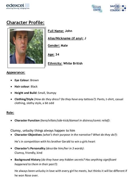 7 Best Character Profile Template Ideas Character Profile Template