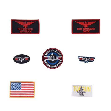 4 Top Gun Patch Topgun Pete Mitchell Maverick Name Tag Insignia Tom