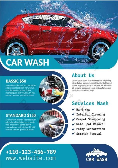 Car Wash Flyer Template Fully Editable Design Business Plan Infographic