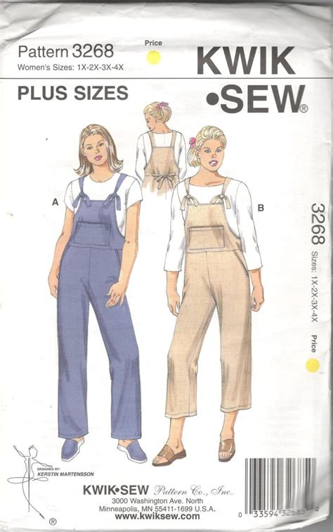 Kwik Sew 3268 Womens Overalls Pattern Tie Straps Two Lengths Etsy Overalls Women Kwik Sew