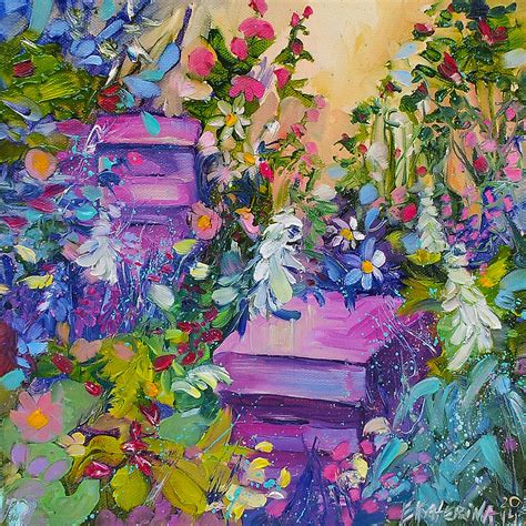 Beehives In The Garden Painting By Ekaterina Chernova Fine Art America