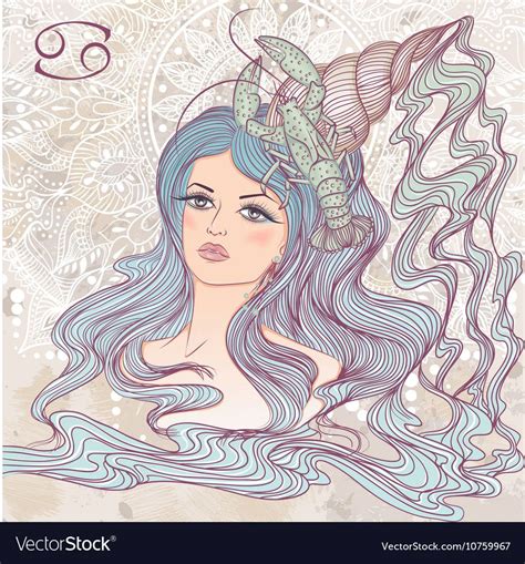 Cancer As A Portrait Of Beautiful Girl Vector Image On Vectorstock