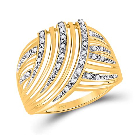 Diamond2deal 10kt Yellow Gold Womens Round Diamond Fashion Ring 110 Cttw