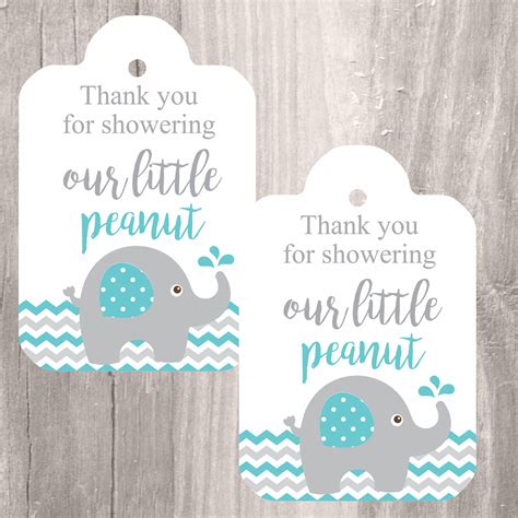 Baby shower is an important event that is very pleasant. Elephant Printable Tags, Instant Download, Teal Elephant Baby Shower Favor Tags, Little Peanut ...