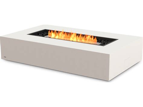 Ecosmart Fire Wharf 65 Concrete Bone 65 W X 39 D Rectangular Fire Table With Ethanol Burner