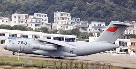 Chinese Y 20 Heavy Military Transport Aircraft At Zhuhai Airshow 2014