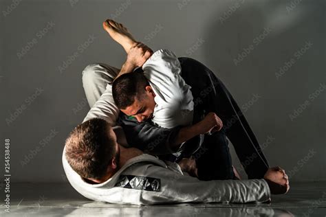 Brazilian Jiu Jitsu Bjj Training Sparring Fight Triangle Submission
