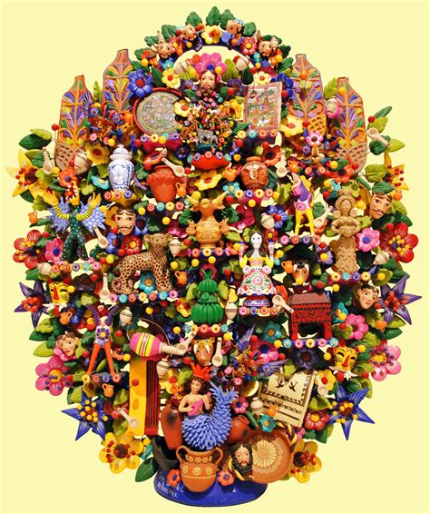 6 Mexican Folk Art ~ Oscar Sotenos Tree Of Life Depicting Different