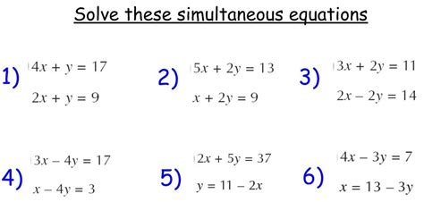 Simultaneous Equations Iona Maths