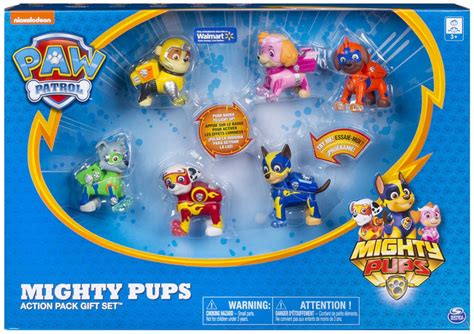Paw Patrol Mighty Pups Skye Figure With Light Up Paws And Badge Toys