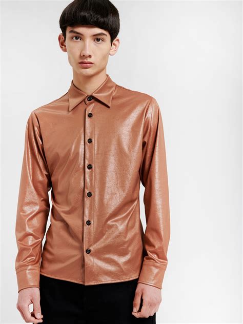 Leather Effect Button Up Shirt Opening Ceremony