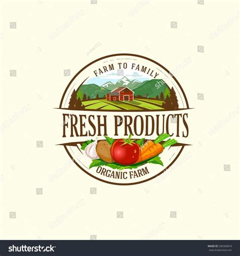 Organic Fresh Product. Vector logo.Farm Fresh badge illustration 