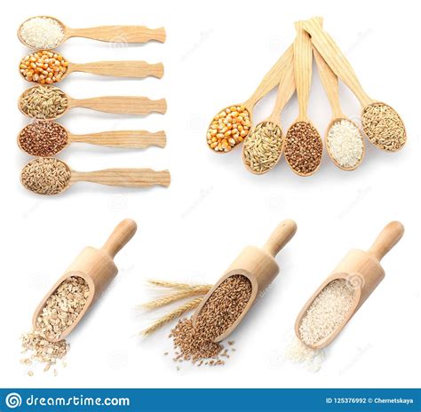 Set With Different Cereal Grains Stock Photo Image Of Natural