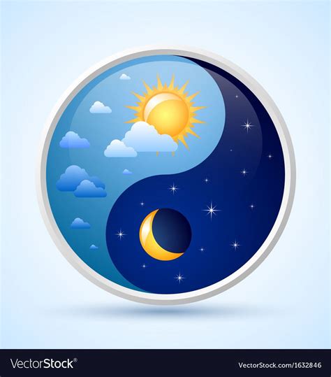 Day And Night Yin Yang Symbol On Light Blue Background Download A Free