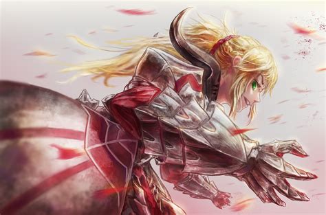 papel de parede série fate fate apocrypha meninas anime sabre de vermelho mordred fate